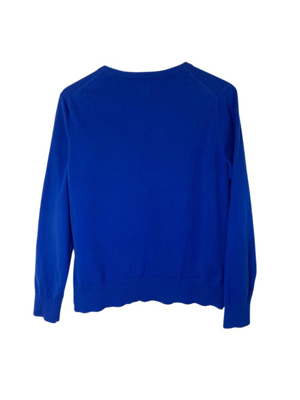 Lands End Cotton Cardigan Sweater Womens Medium Blue Lightweight Preppy Classic - Picture 7 of 7